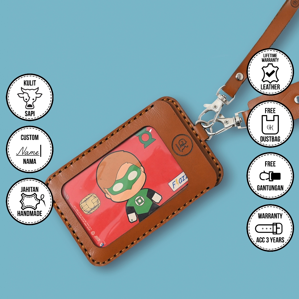 

GK IDCard Lanyard Leather - IDCard Kantor/ Lanyard Leather/ Gantungan ID Name/ Gantungan Lanyard Kulit Asli