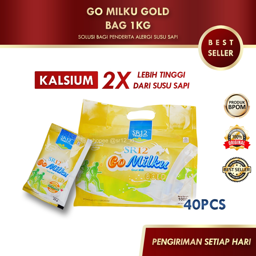 

GO MILKU GOLD BAG 1KG (ISI 40PCS) SR12 / GOMILKU SR12 / SUSU KAMBING ETAWA SR12