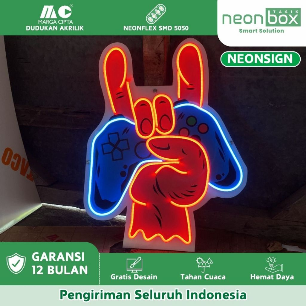 Neon Sign Game PS Neon Sign Flex Custom Nama LED 12v Neon Flex Running Dekorasi Kamar Neon Sign Cafe