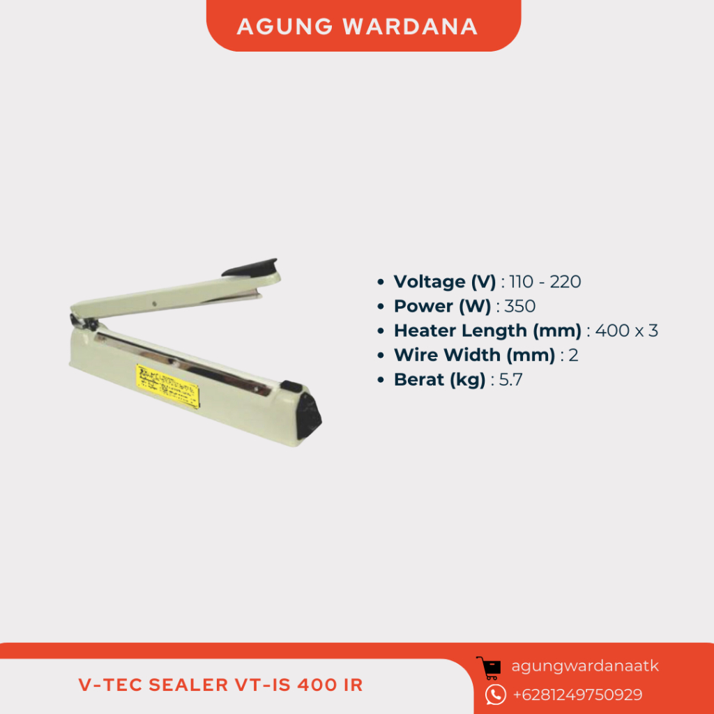 Impulse Sealer V-TEC Sealer VT-IS 400 IR