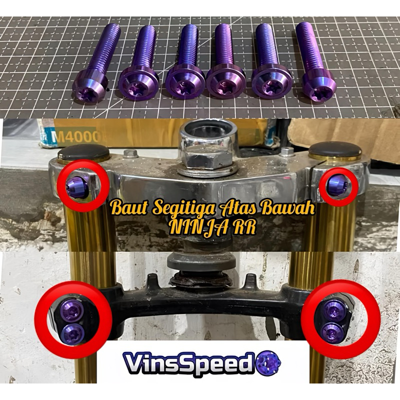 BAUT TITANIUM SEGITIGA NINJA RR BAUT TITANIUM T ATAS BAWAH NINJA RR BAUT TITANIUM SEGITIGA ATAS BAWA