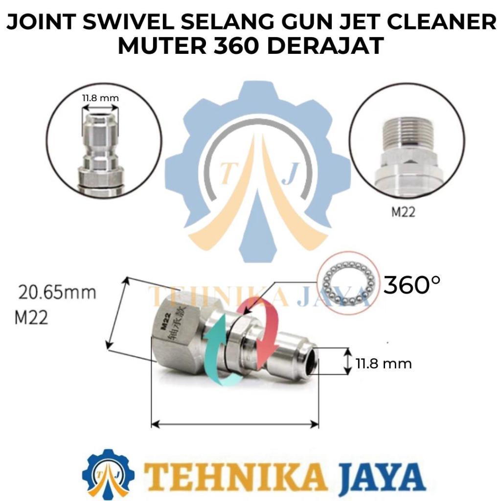 Join Swivel Quick Release 360 Derajat Jet Cleaner High Pressure Washer Ukuran M22 M14