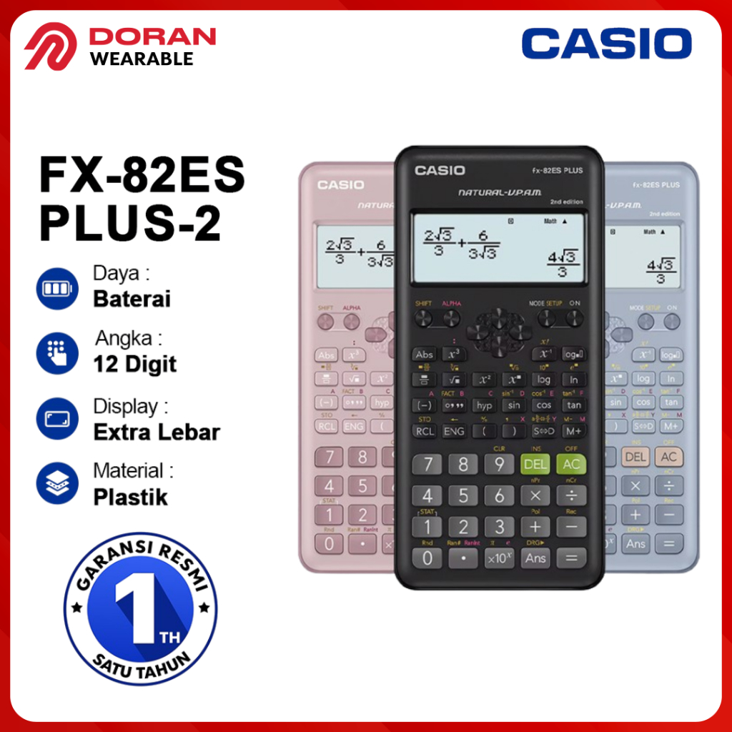 

CASIO Kalkulator Casio FX-82ESPLUS-2 | Casio FX 82ES PLUS-2 Calculator Scientific - Garansi 1 Tahun