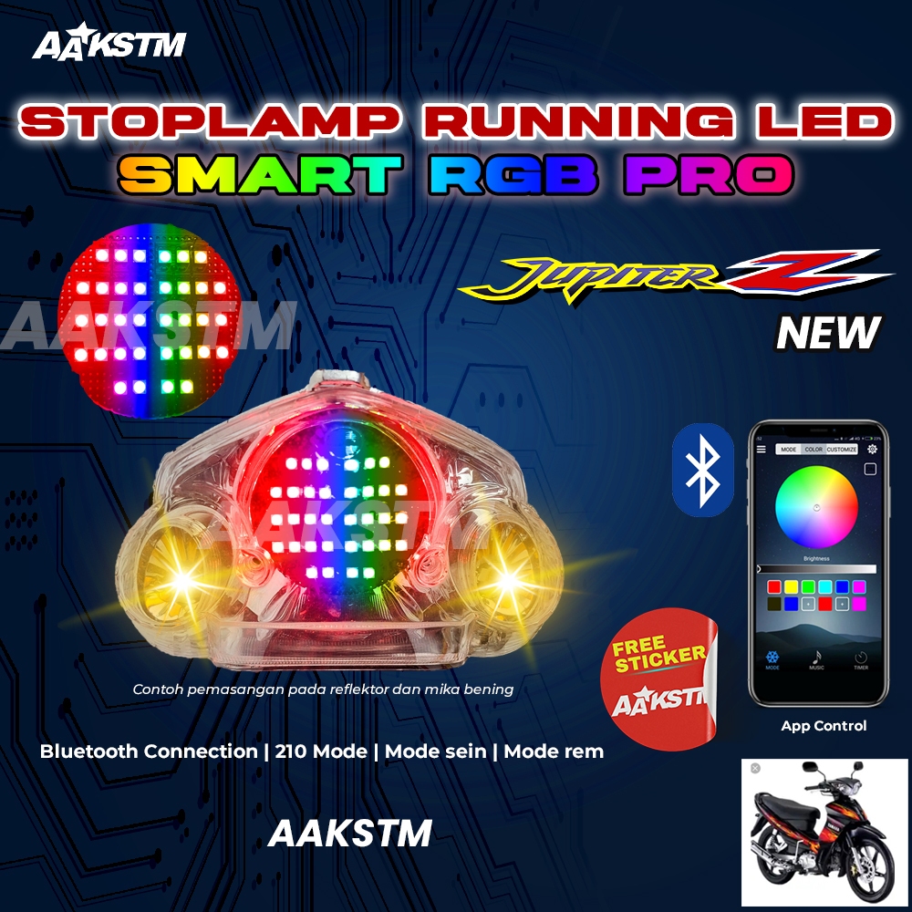 Stoplamp Running Jupiter Z New RGB Smart Pro Smartphone Lampu LED Rem Belakang Variasi Motor