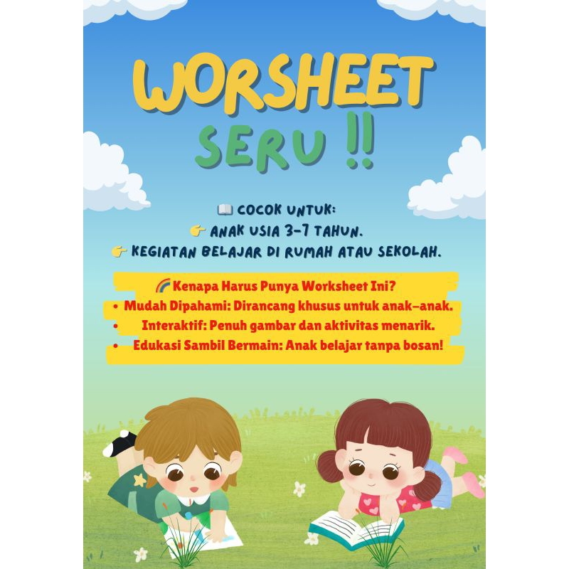 

Worksheet aktivitas anak ukuran B5 Full Color 3-7 Tahun