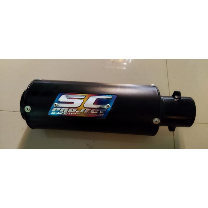 Slincer Knalpot SC Project Hitam Inlet 50 Saringan Spiral Sisik Ular