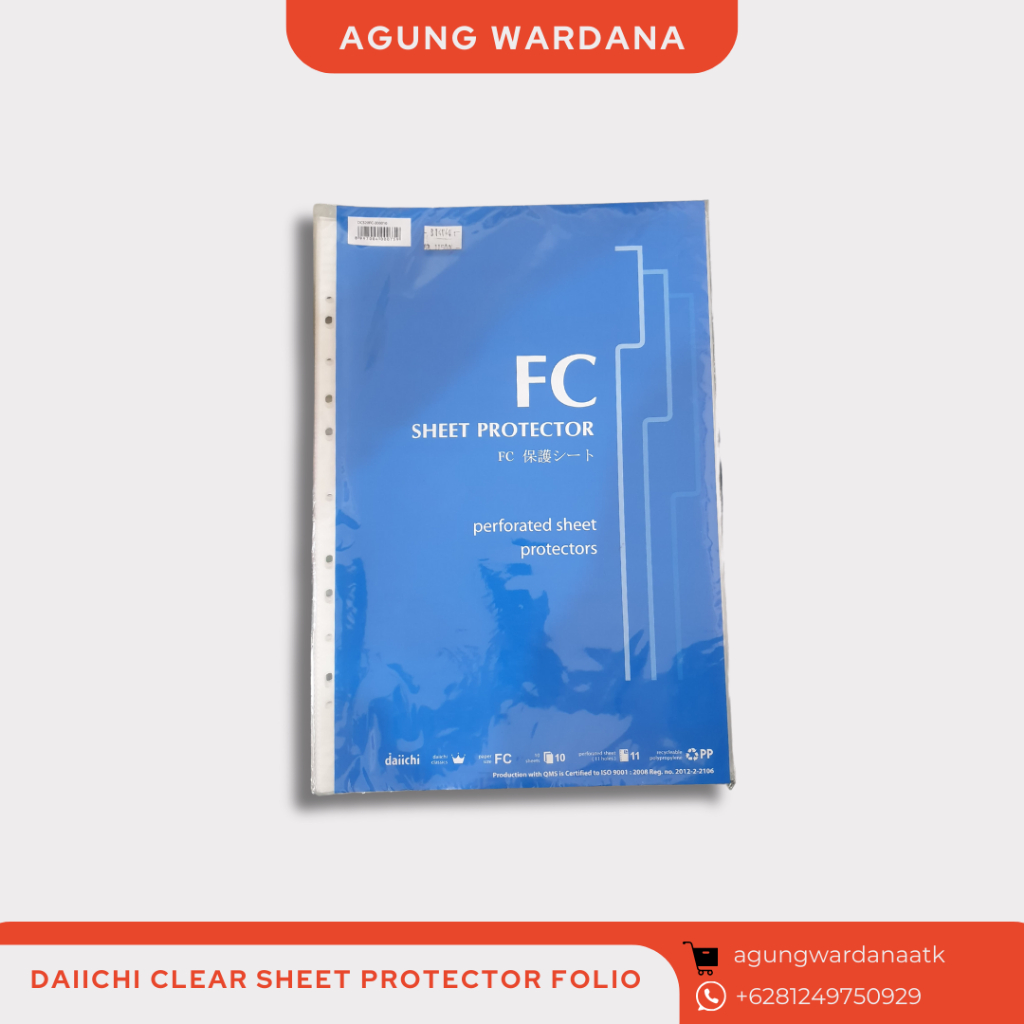 

DAIICHI CLEAR SHEET PROTECTOR FOLIO/F4