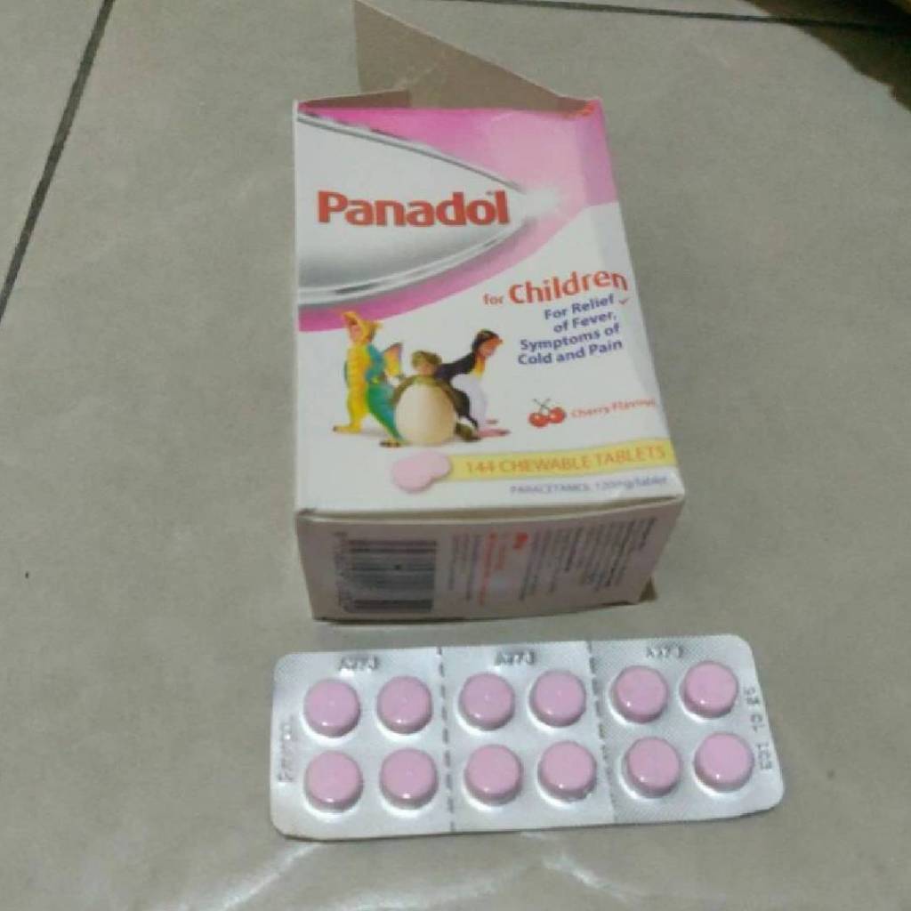 PANADOL TABLET HISAP ANAK ANAK / PANADOL FOR CHILDREN CHEWABLE MALAYSIA 12 Tablet