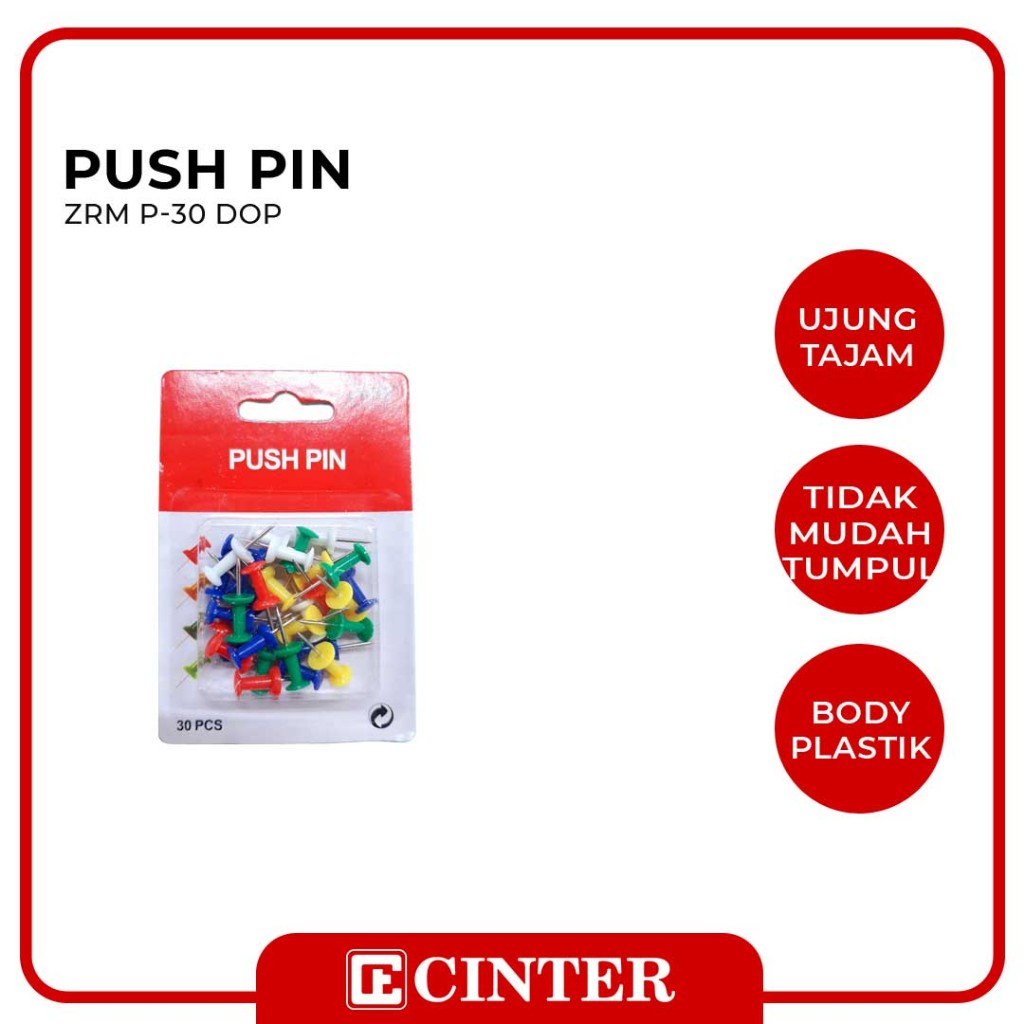 

ZRM - PUSH PIN / PAKU MADING / PAKU STYROFOAM P-30 WARNA ISI 30 DOP