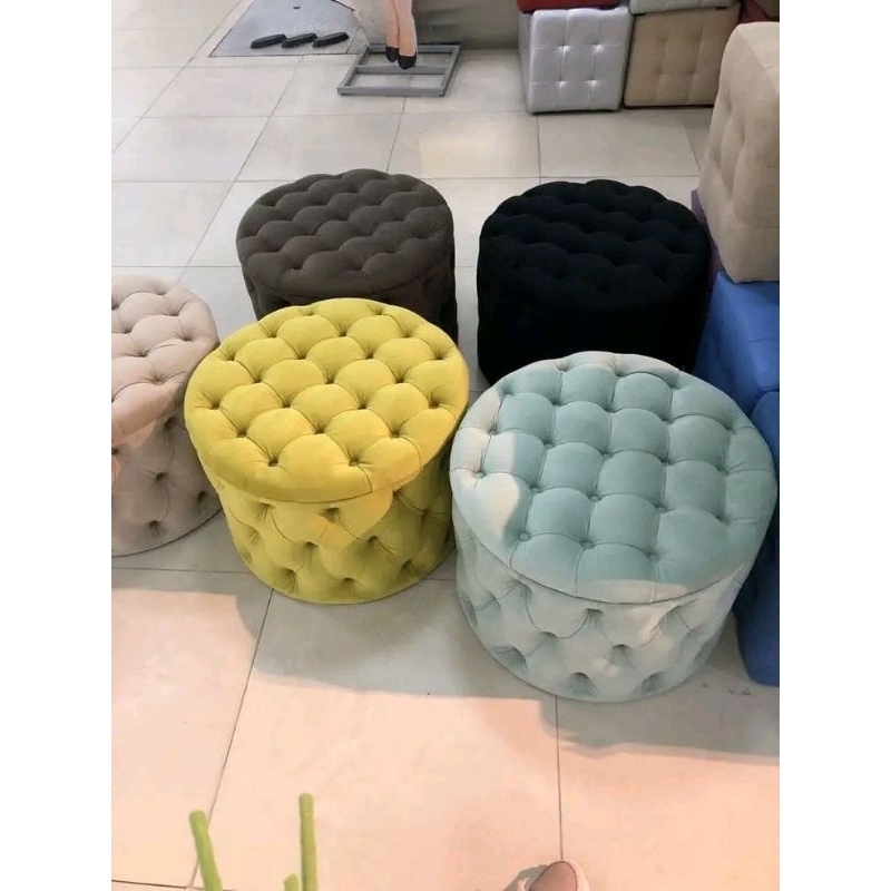 stool bulat seribu kancing