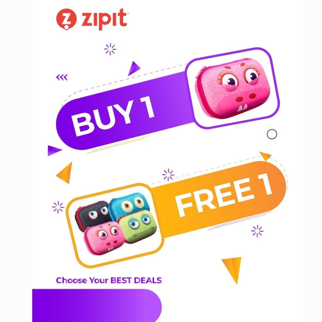 

TWIN PACK (BUY 1 GET 1 FREE) Zipit Wildings Storage Box PDQ - Pink