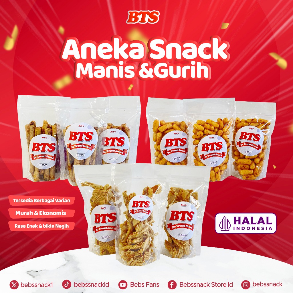 

SERBA 10RIBU!!! Aneka Cemilan Gurih Manis Berkualitas | Cemilan Murah Renyah Bikin Nagih | Be Trend Snack Bebssnack