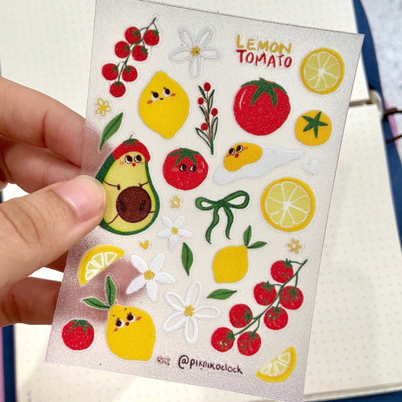 

Mini Deco Transparent Sticker Sheet - Tomato