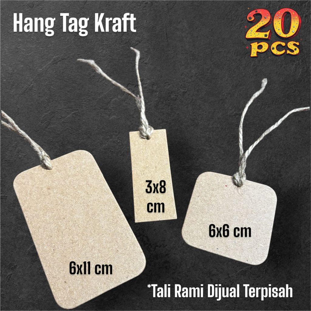 

(20pc) Hang tag polos bahan kratf kartu ucapan polos