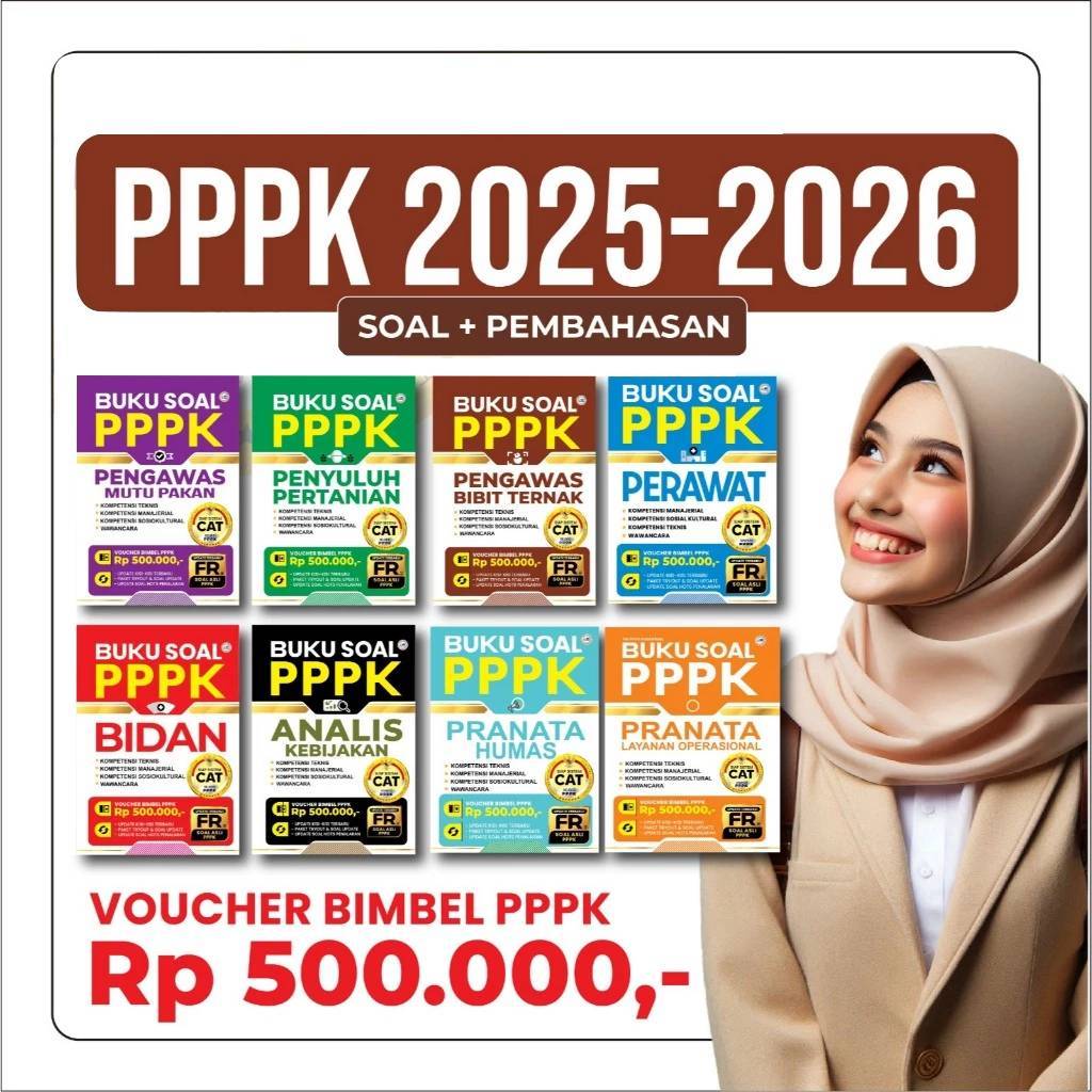 Buku PPPK 2025 - 2026 Update kisi - kisi Terbaru Buku Soal Tes PPPK Formasi Pengawas Mutu Pakan / Pe