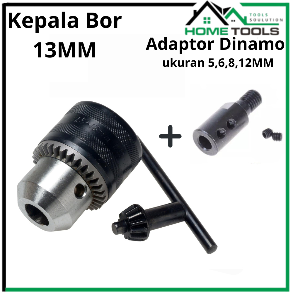 Sambungan Dinamo 775 Ke kepala Bor 13MM Drat Halus Ukuran 5,6,8,10,12 Dinamo Jadi Mesin Bor Duduk