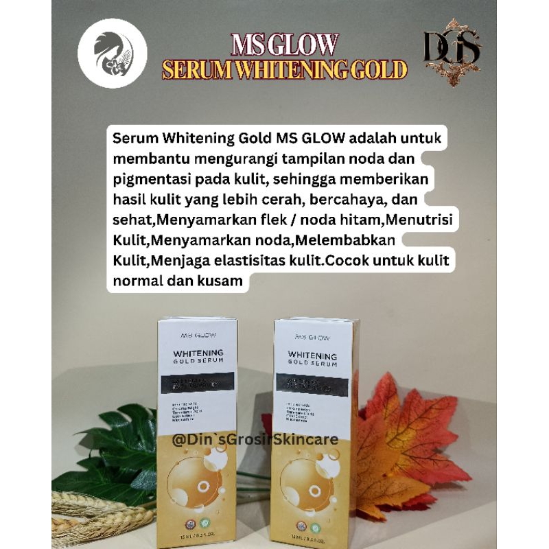 RESELLER RESMI MS.GLOW/SERUM GOLD/WHITENING GOLD SERUM MS GLOW//serum flek hitam//noda hitam / serum