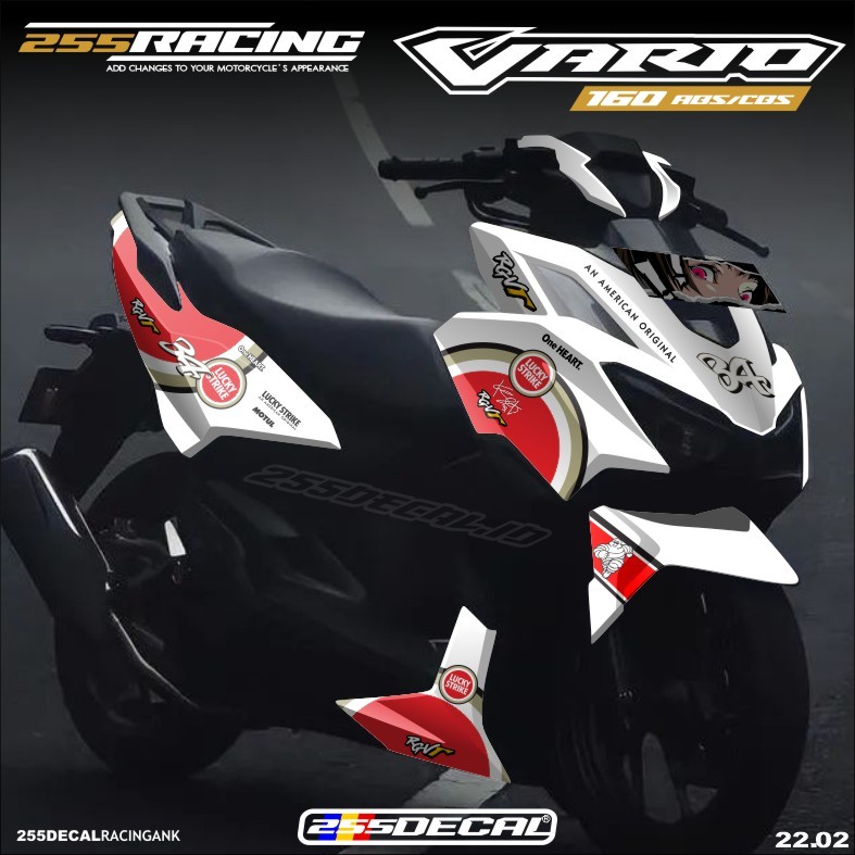 Decal Stiker Honda Vario 160 CBS/ABS 2022 2023 2024 Full body Fullblok VARIO 160 Desain Lucky Strike