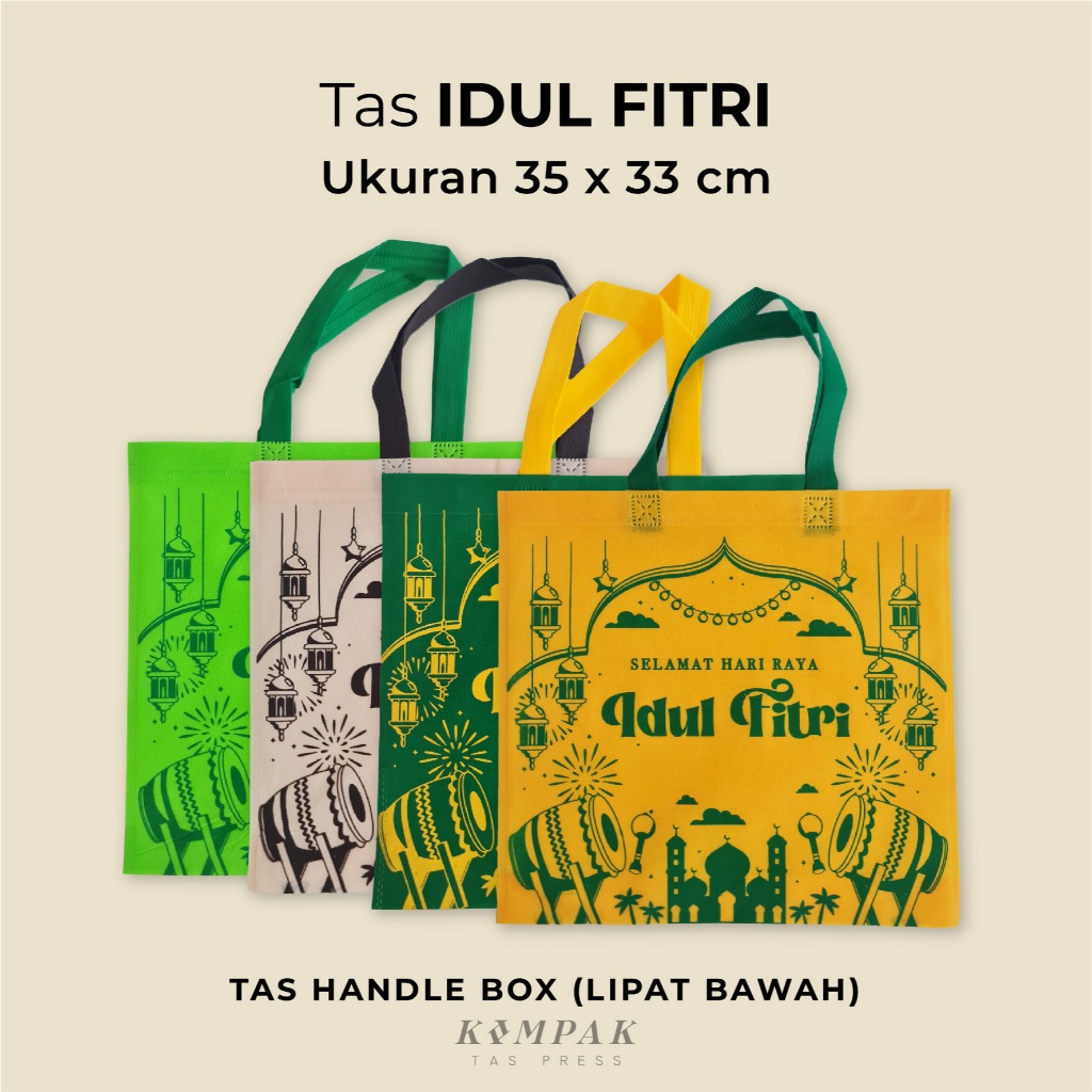 

Tas Idul Fitri Lebaran 35x33 cm Kantong Spunbond Goodie Bag Sablon