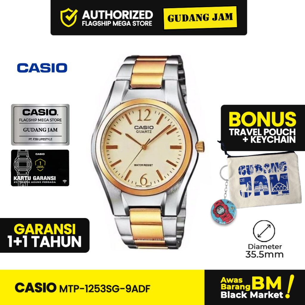 Jam Tangan Casio MTP-1253SG-9ADF MTP-1253SG MTP-1253 MTP1253SG MTP 1253SG