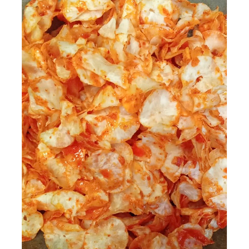 

150g/500g Keripik singkong Pedas manis (bumbu rujak)