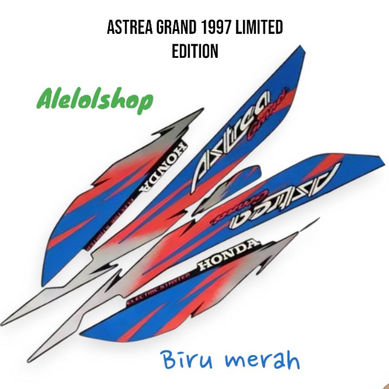 STIKER STRIPING LIS LES POLET PLAT BODY MOTOR HONDA ASTREA GRAND 1997 LIMITED EDITION  BIRU MERAH