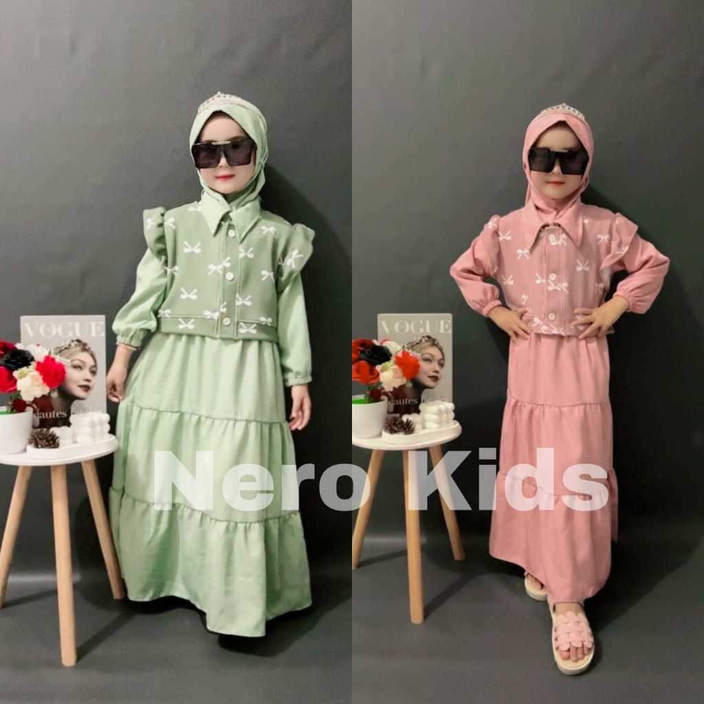 VIRAL friee hijab Baju Gamis Anak Perempuan & premium usia 3-10 Tahun Baju Muslim Anak Perempuan sha