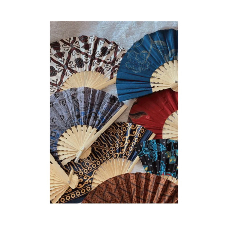 Paket 100pcs Souvenir Pernikahan Kipas Batik Lick.id / Kipas Size Standar Diameter 40cm