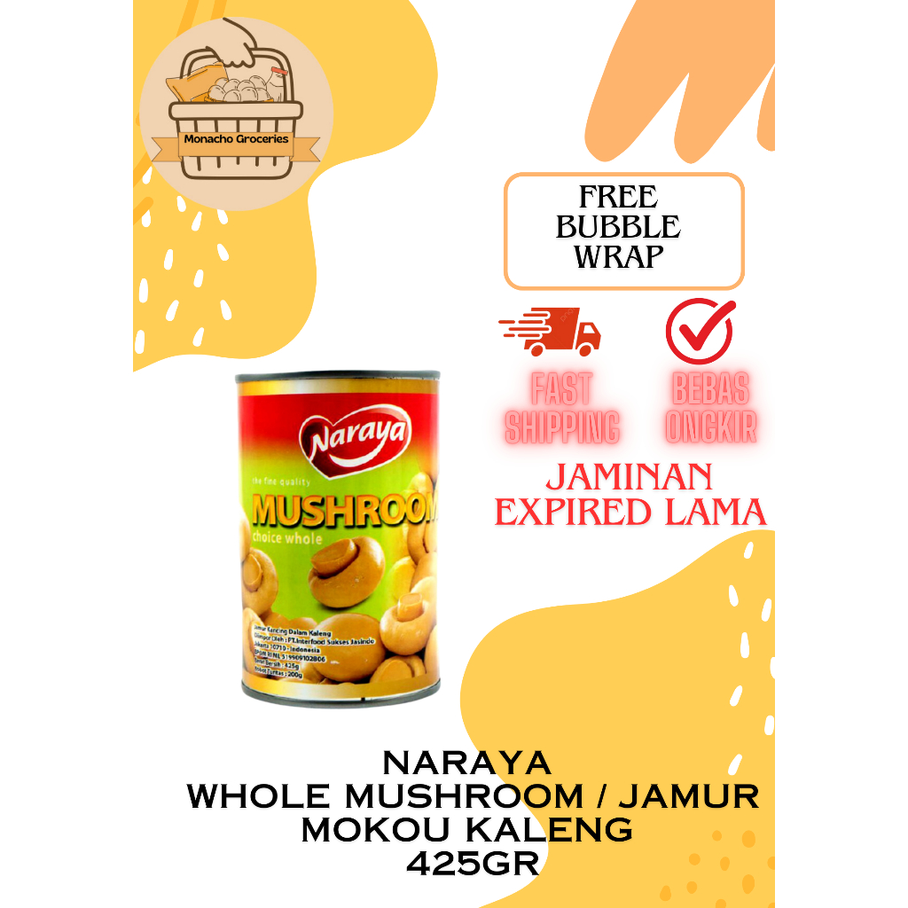 

NARAYA Whole Mushroom / Jamur Mokou Kaleng 425gr