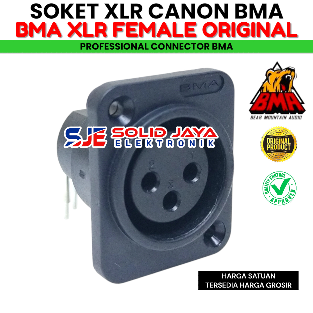 SOKET CANON BMA FEMALE SOKET XLR FEMALE BMA SOCKET CANON XLR CEWE BMA 3 PIN INPUT AUDIO FEMALE