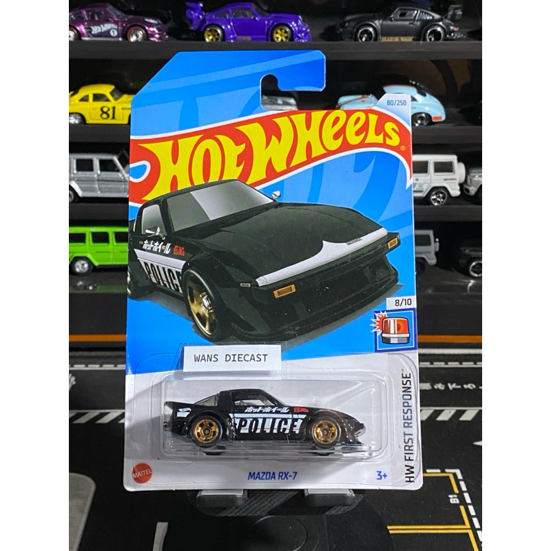 Hot Wheels Mazda Rx 7 Police Black Jdm car