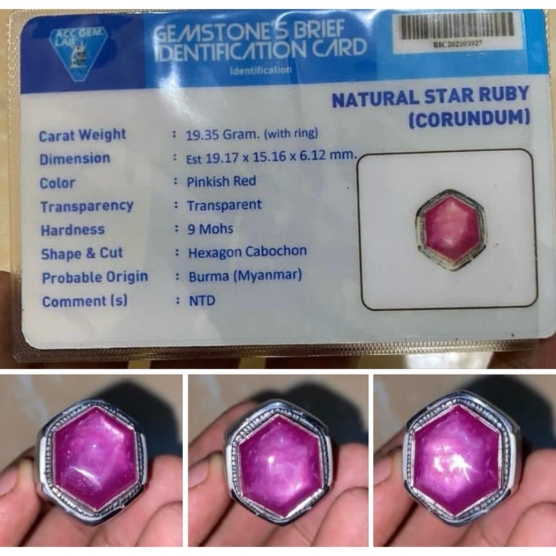 Cincin Ruby Burma Memo Top Quality