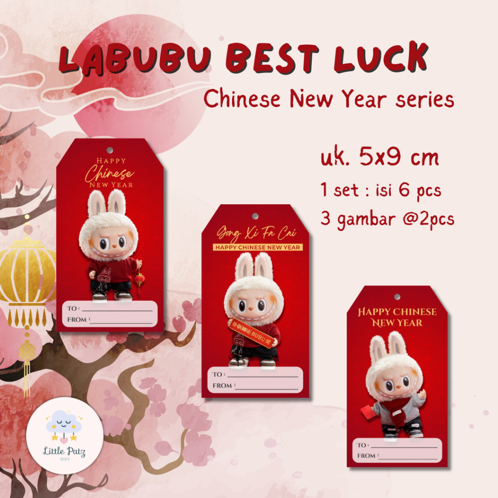 

BEST SELLER CNY 2025!! LABUBU BEST LUCK CHINESE NEW YEAR SERIES Hang Tag TO + FROM/ Hang Tag IMLEK/Kartu Ucapan/murah/kado/hampers