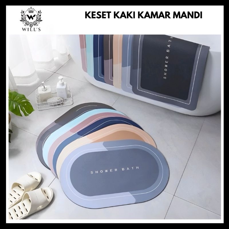 KITCHENWARE Keset Kaki Diatomite Nyerap Air / Alas kaki Diatomite Anti Slip Anti Bau Nyerap Air Anti