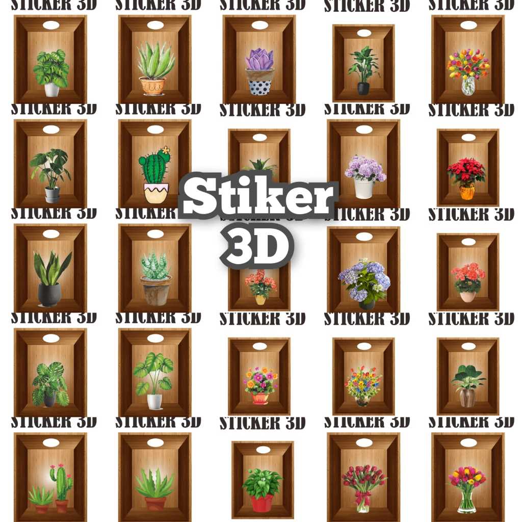 Stiker Dinding 3D Motif Bunga Katus