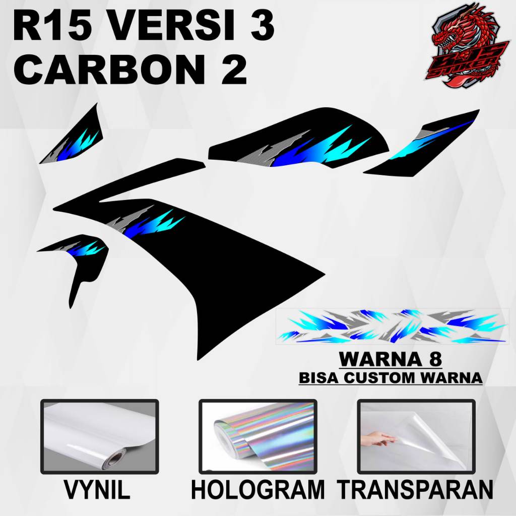 Stiker Sticker Striping Yamaha R15 R 15 v3  - Stiker Sticker Decal Yamaha R15 R 15 v3 carbon 2 ( SUD