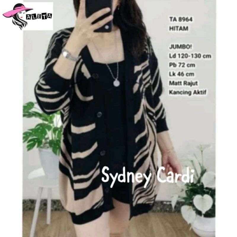 SYDNEY CARDI/CARDIGAN WANITA JUMBO/RAJUT IMPORT LD 130 CM FIT XXXL