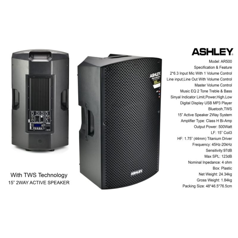 ashley speaker aktif 15in AR500