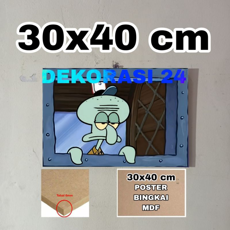 Hiasan Dinding Poster Jendela Spongebob Mdf