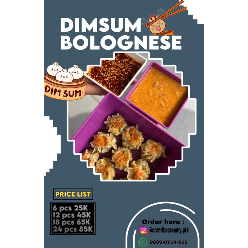 

Dimsum bolognese n' Corn ribs Creamy