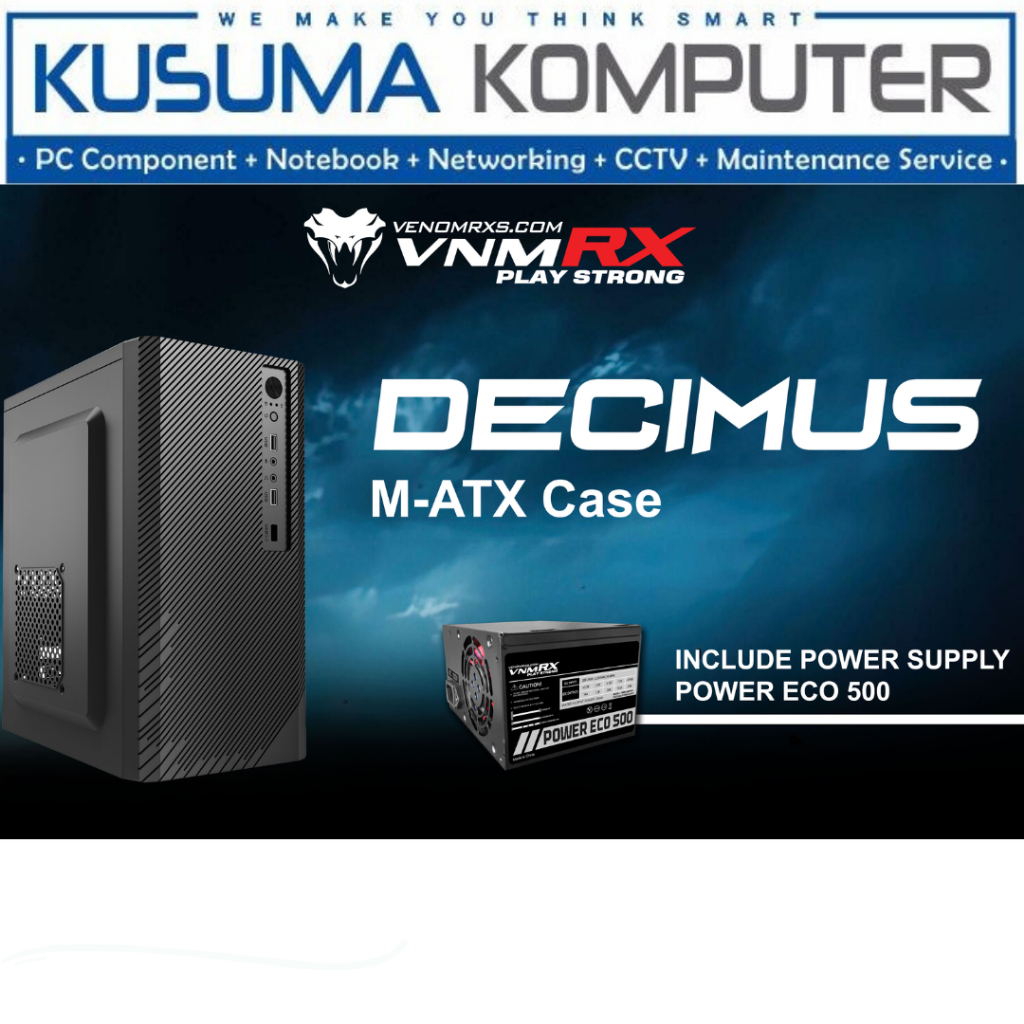 Casing PSU Venomrx DECIMUS + PSU 300W Micro ATX