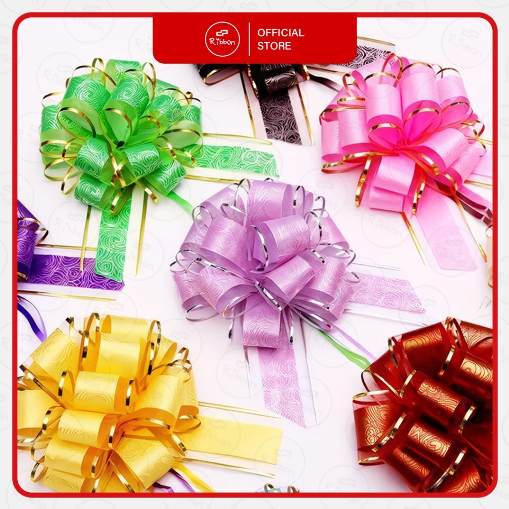 

Pita Tarik POM 50mm Motif Rose 50mm Serut Matte Organza