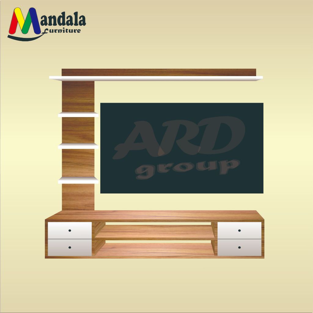 (RTV 034) Rak TV Dinding Minimalis Gantung / Meja TV Tempel Dinding 32-55 Inc Panjang 120 cmx 100cm/