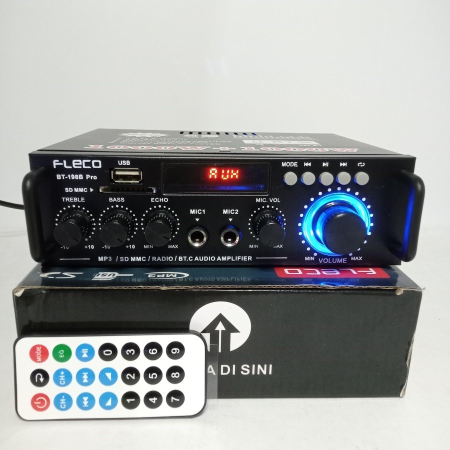 FLECO BT-198B Pro Amplifier 2000W Bluetooth USB/SD/FM/MP3 Karaoke Home