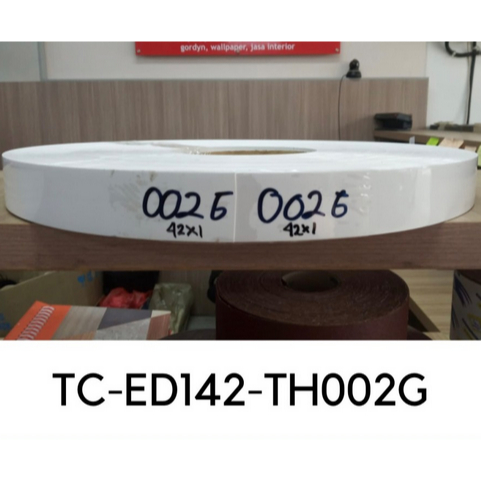 TACO Edging Warna PUTIH GLOSSY KILAP 002G TH 002 G SG 002 Hpl Pelapis Pinggir Meja