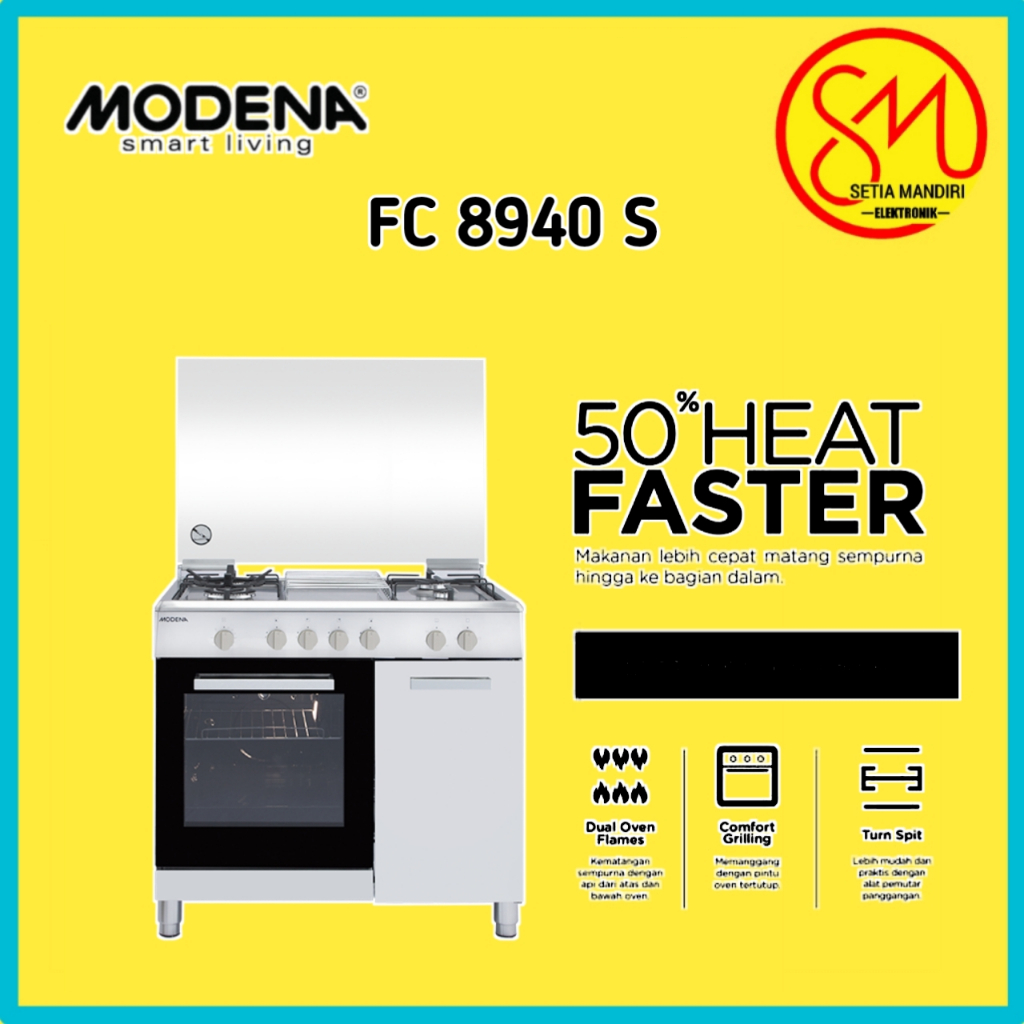 MODENA FC8940S Kompor Gas Freestanding 4 tungku FC 8940 S