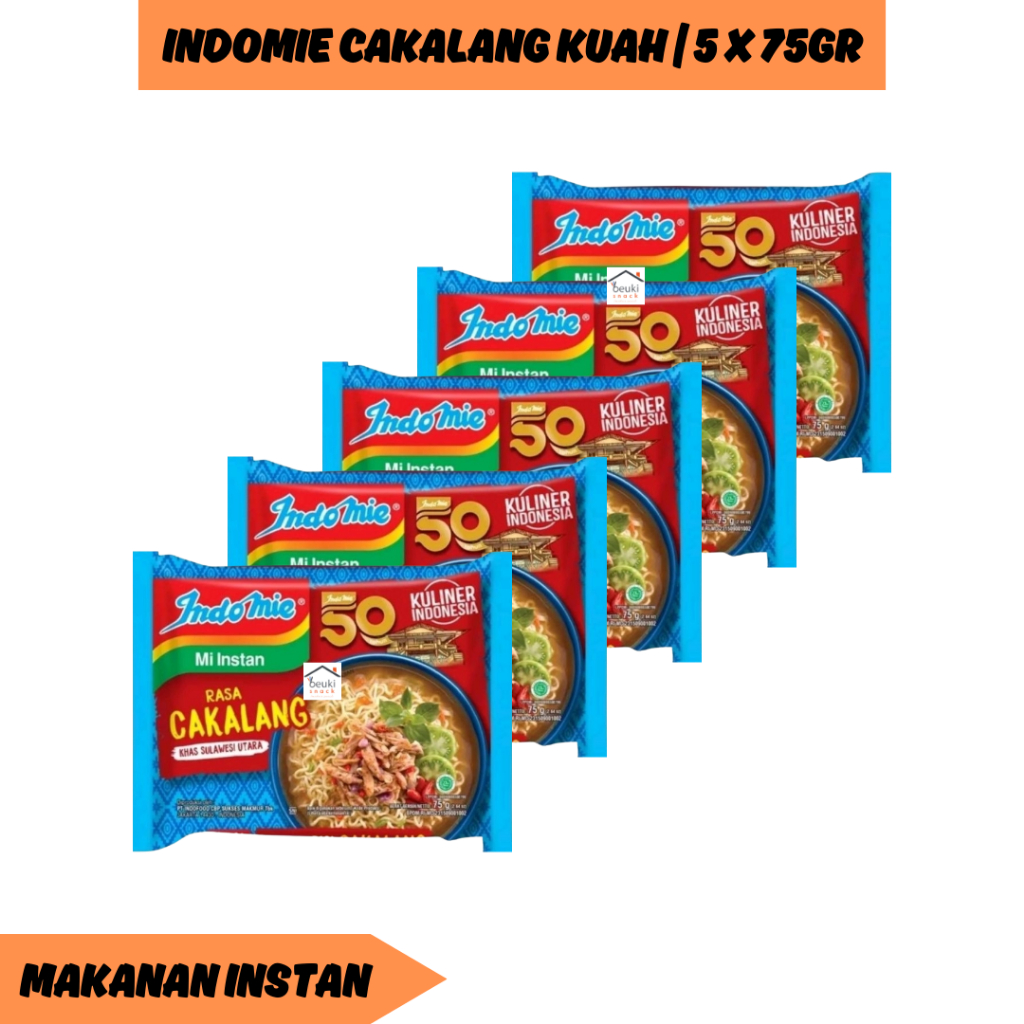 

5PCS Indomie Kuliner Cakalang Kuah Mie Instan Khas Sulawesi Utara