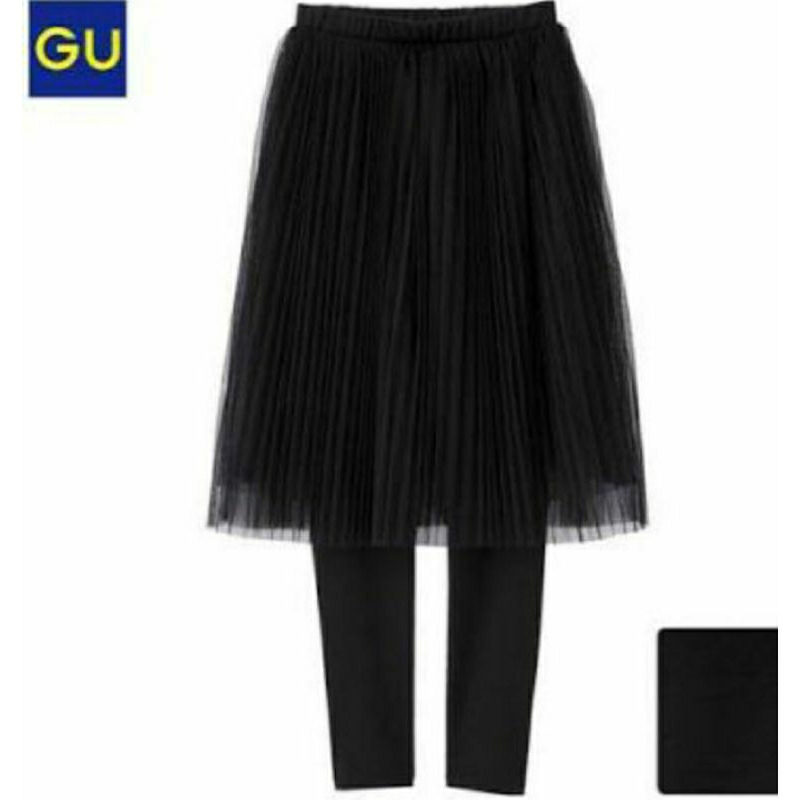 GU UNIQLO. SKIRT PANTS BLACK TILE ROK CELANA HITAM TUTU KOREA ORIGINAL BRANDED JAPAN