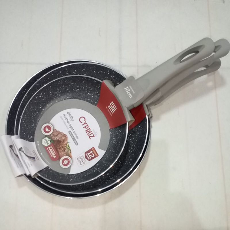 CYPRUZ FRYPAN GREY-Teflon Frypan Anti Lengket