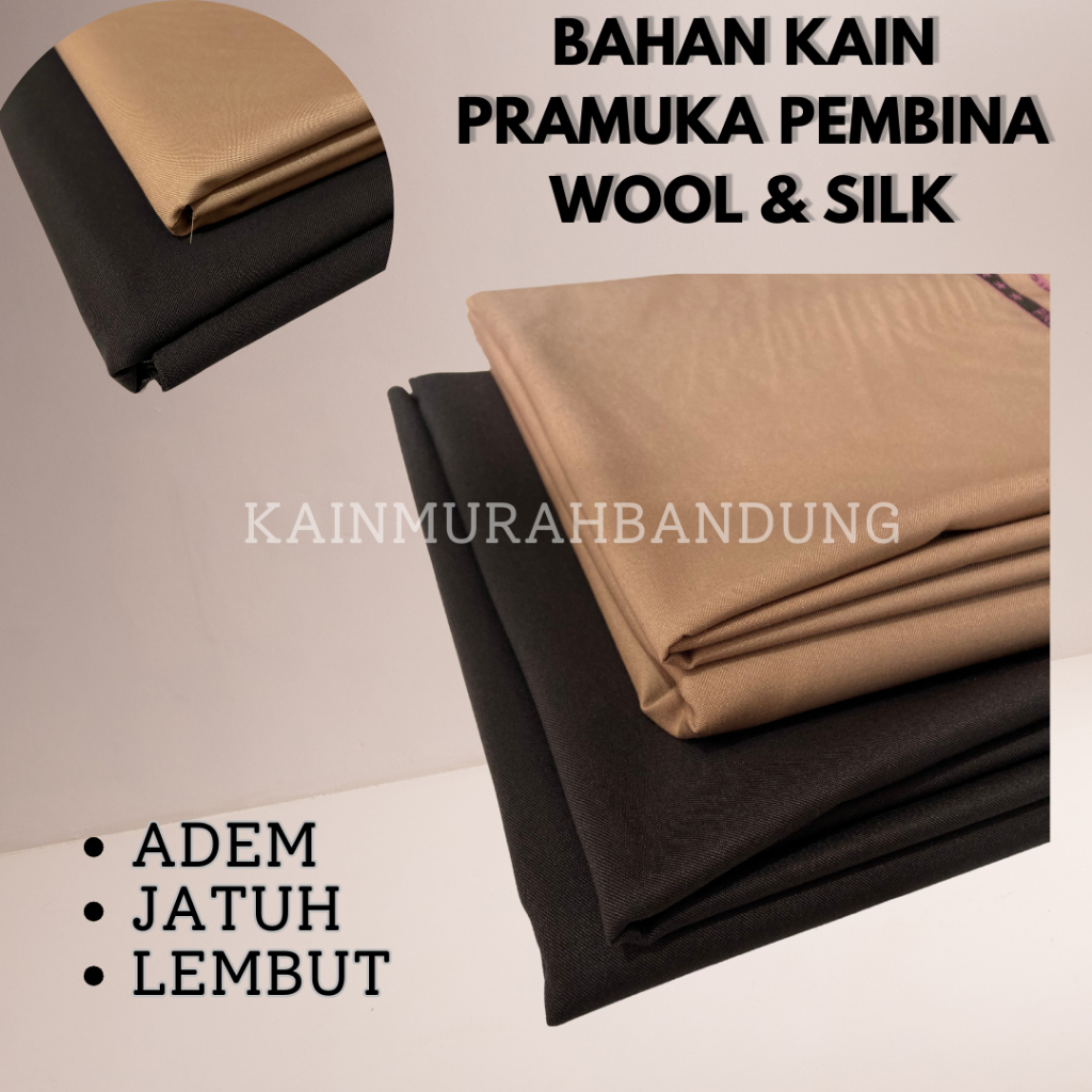 KAIN PRAMUKA WOOL SLIK PREMIUM ATASAN BAWAHAN, SETELAN PRAMUKA NASIONAL